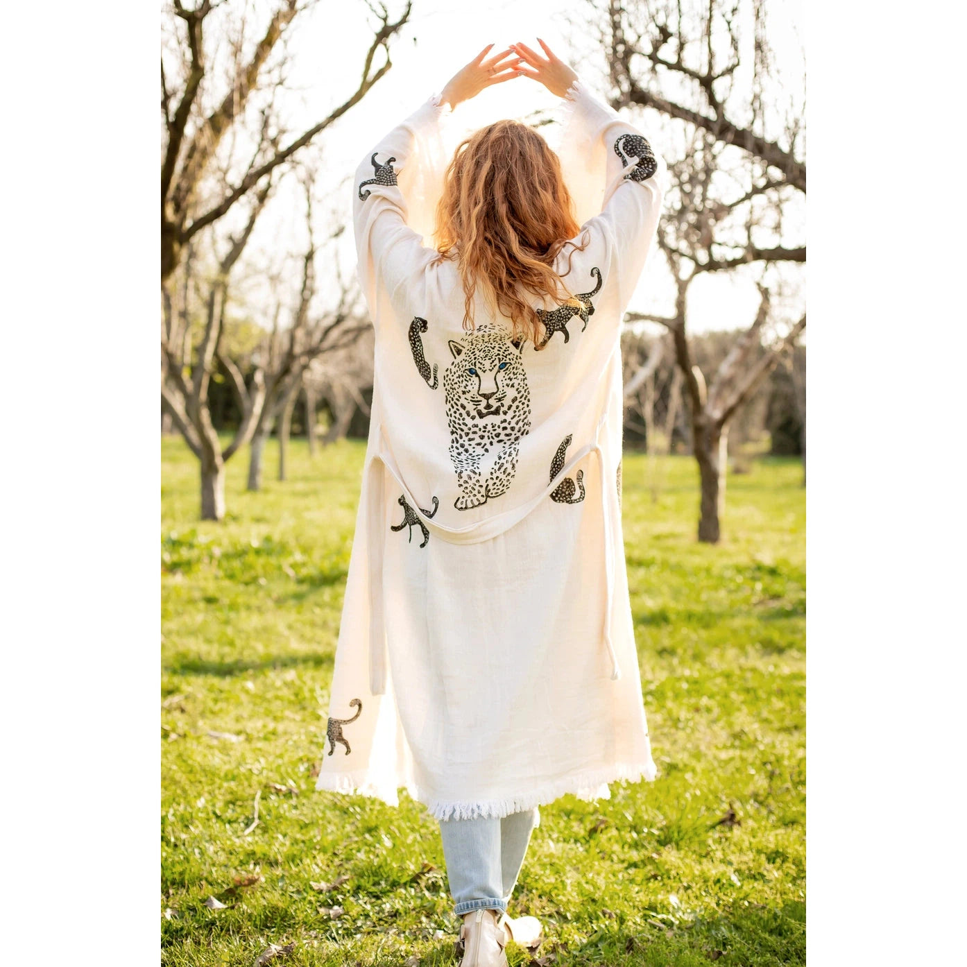 Boho Tiger Long Kimono-Moa-1000 Palms