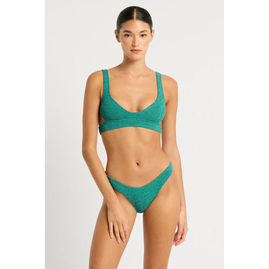 Nino Crop Top Teal Lurex-bond-eye-1000 Palms