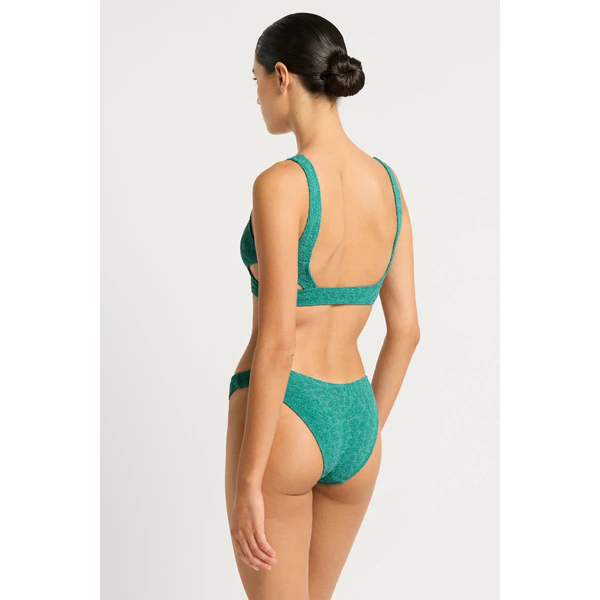 Nino Crop Top Teal Lurex-bond-eye-1000 Palms