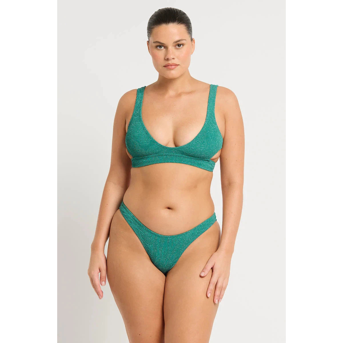 Nino Crop Top Teal Lurex-bond-eye-1000 Palms