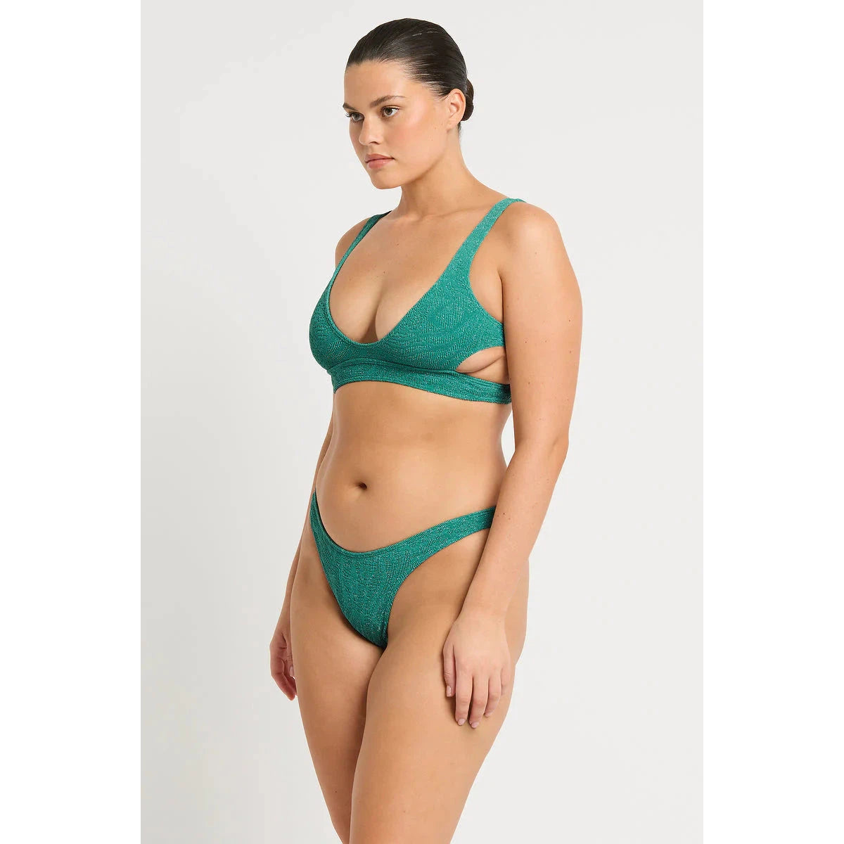 Nino Crop Top Teal Lurex-bond-eye-1000 Palms