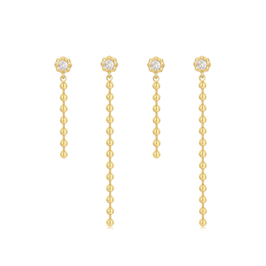 Ball Chain Drop Earring Set-Luv AJ-1000 Palms