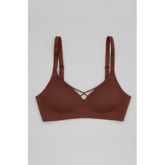 No Show V-Neck Bra-Siella-1000 Palms