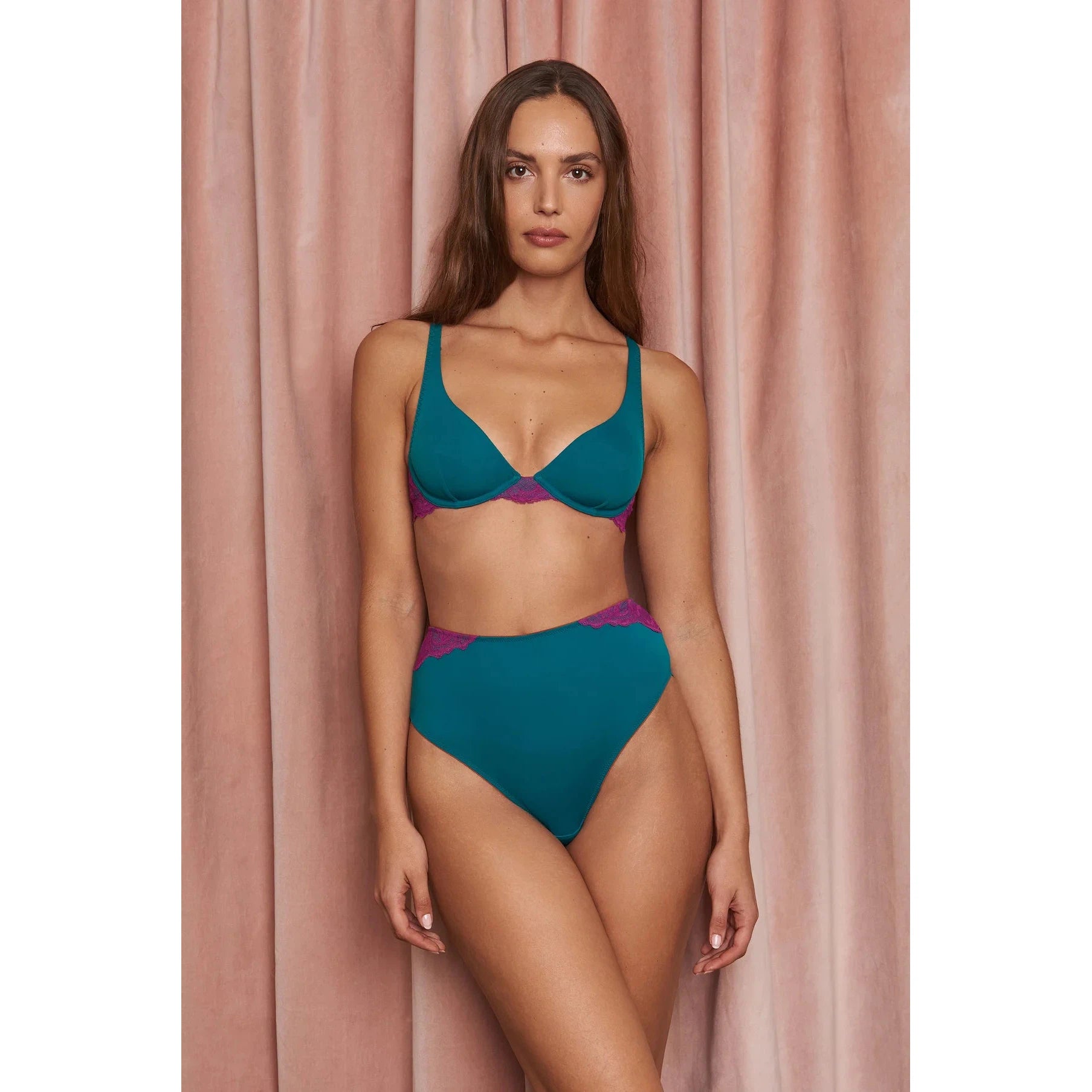 Remy Microfibre + Lace Underwire Bra-Dora Larsen-1000 Palms