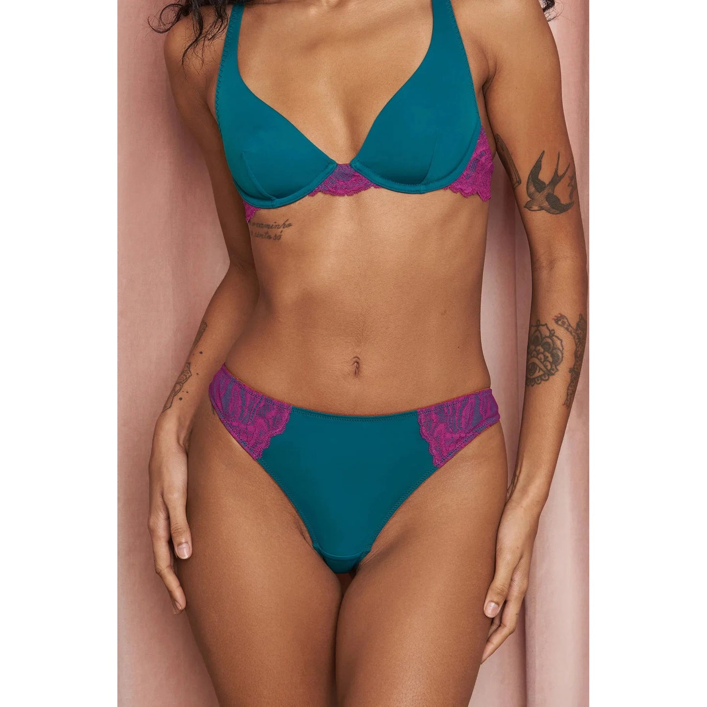 Remy Microfibre + Lace Knicker-Dora Larsen-1000 Palms