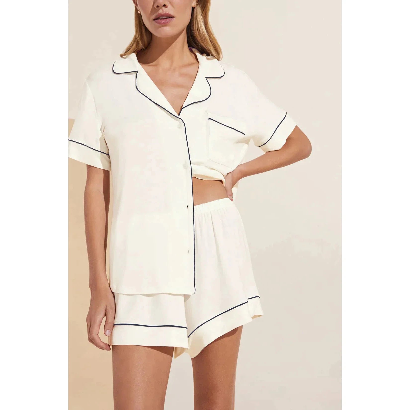 Gisele - The Relaxed Short PJ Set-eberjey-1000 Palms