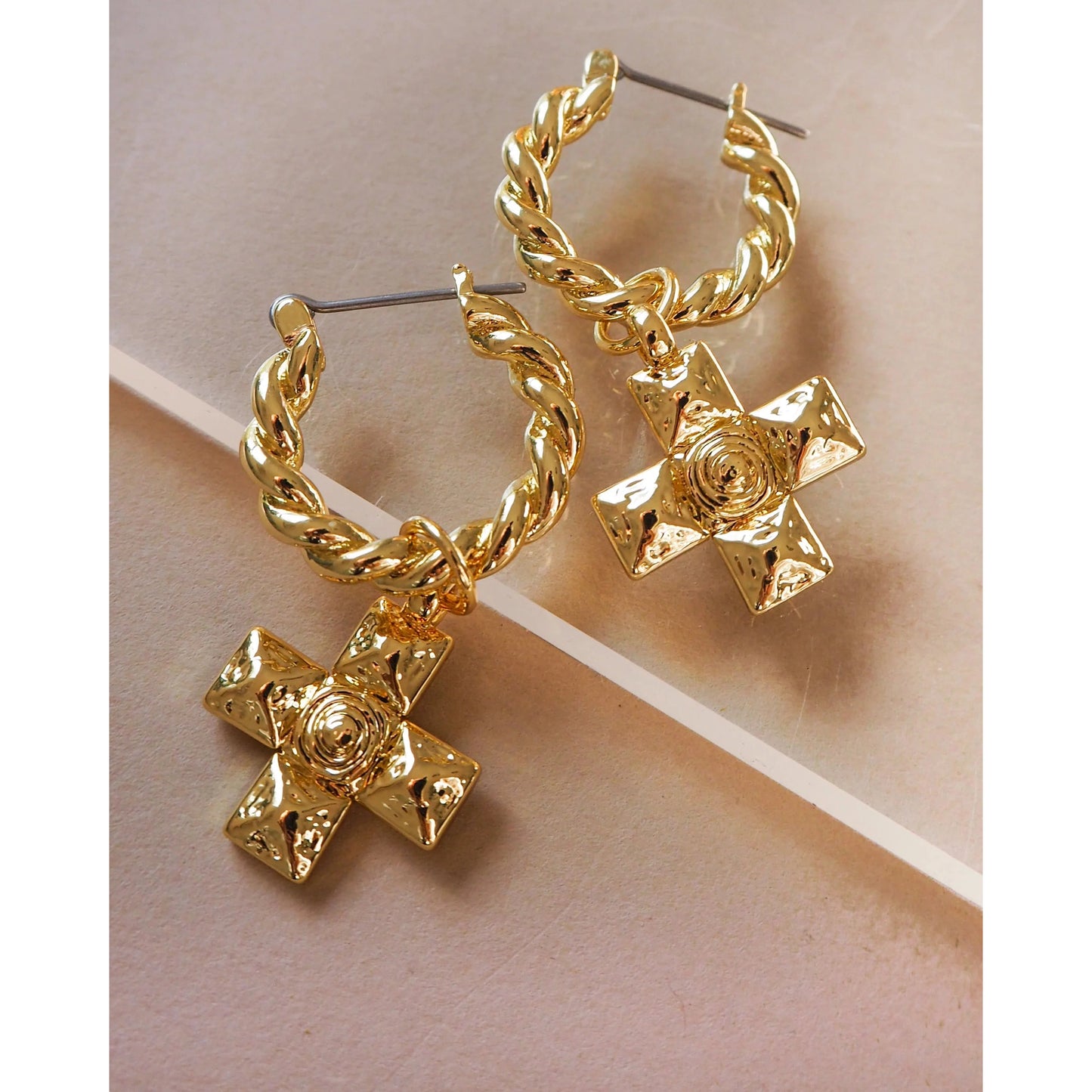 Molten Cross Twisted Hoops-Luv AJ-1000 Palms