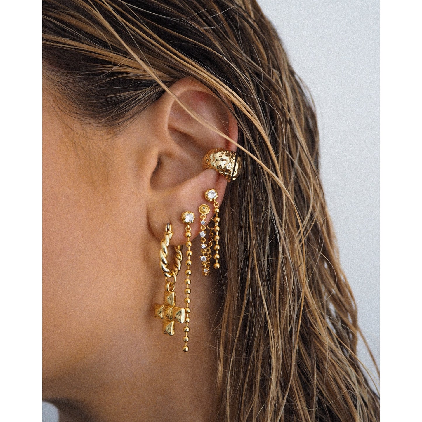 Molten Cross Twisted Hoops-Luv AJ-1000 Palms