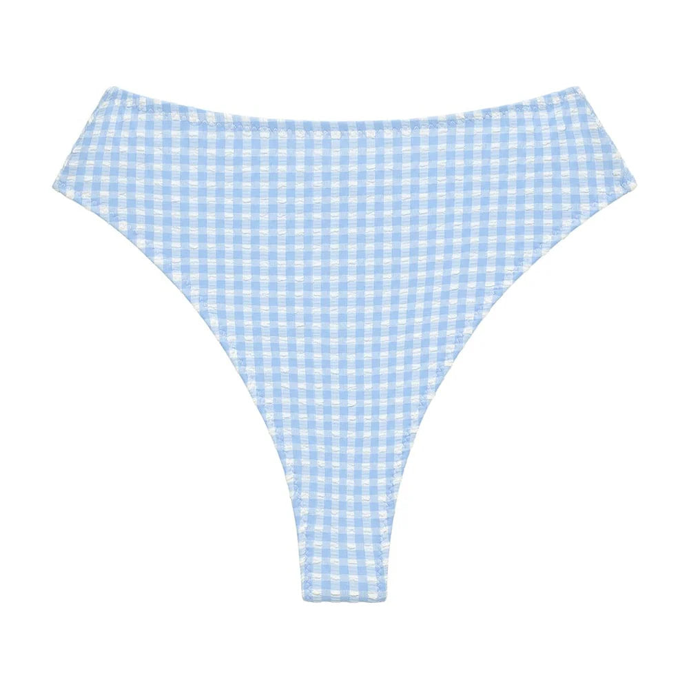 Peri Micro Gingham Paula Bikini Bottom-montce-1000 Palms