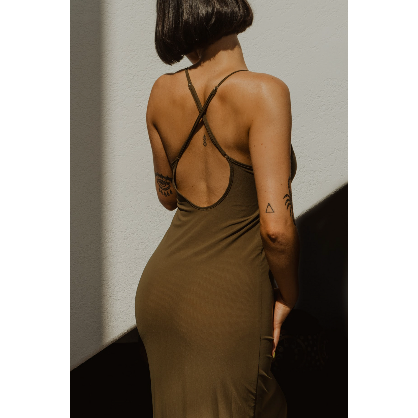 Midi Slip Dress Set-Fluid-1000 Palms