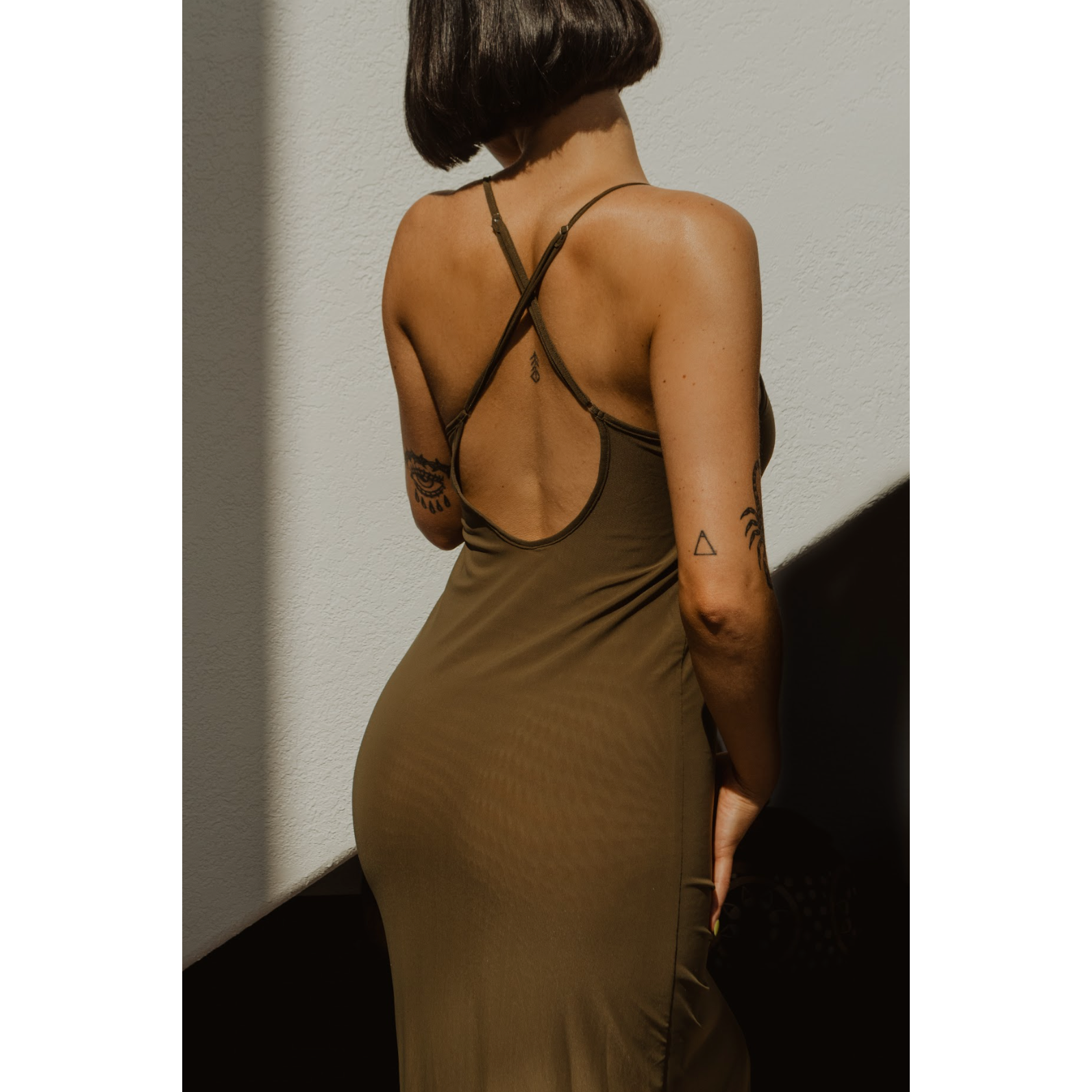 Midi Slip Dress Set-Fluid-1000 Palms