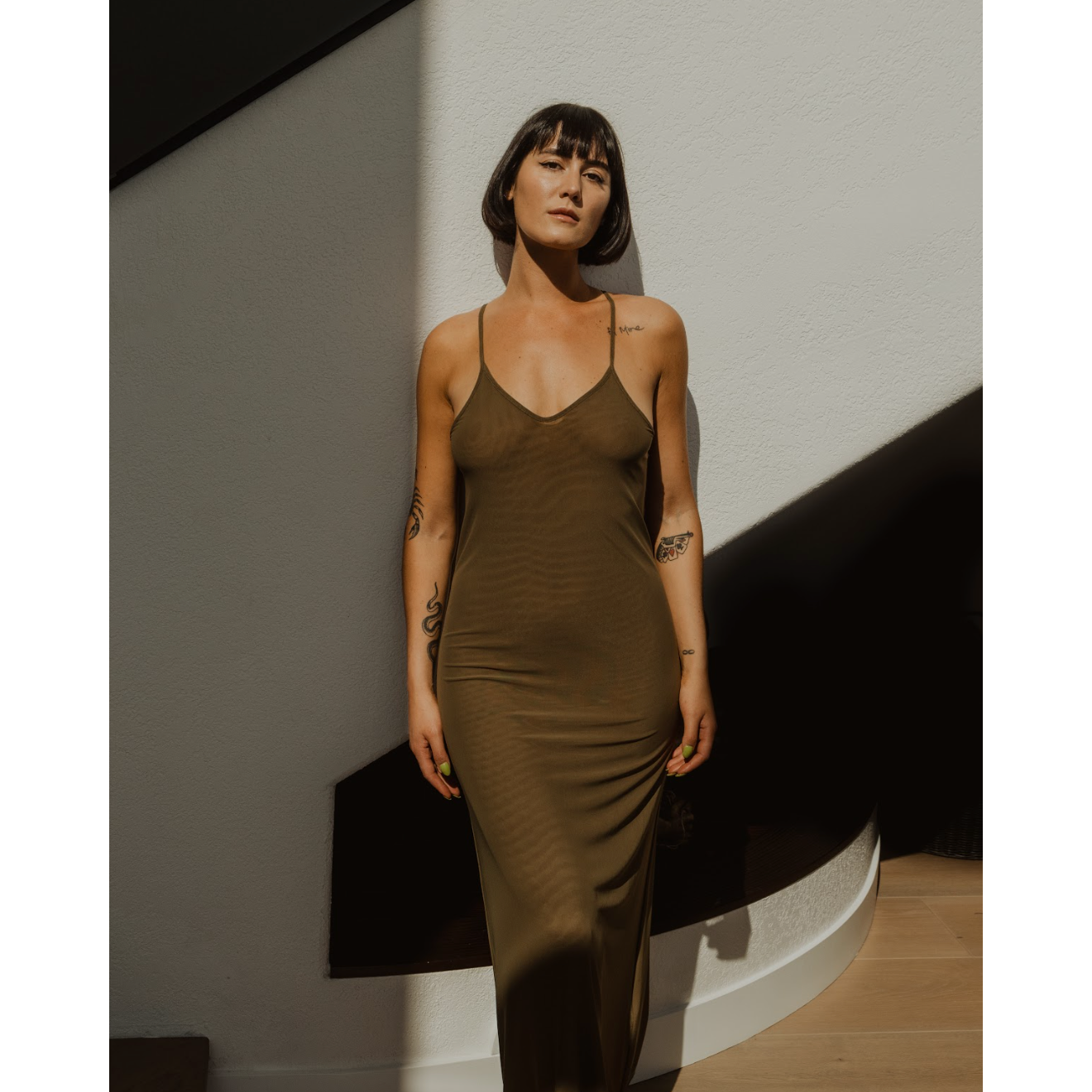 Midi Slip Dress Set-Fluid-1000 Palms