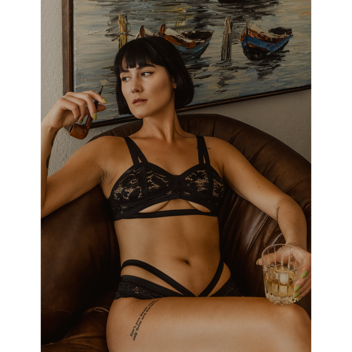 Vintage Soft Cup Bralette-Cantiq-1000 Palms