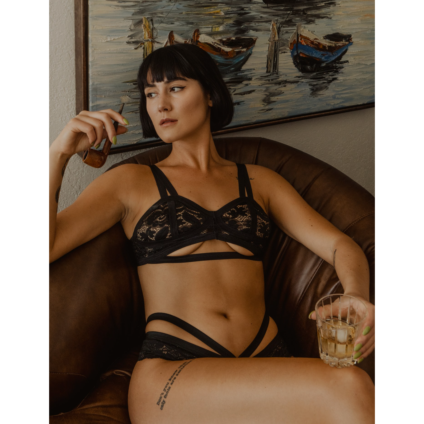 Vintage Soft Cup Bralette-Cantiq-1000 Palms