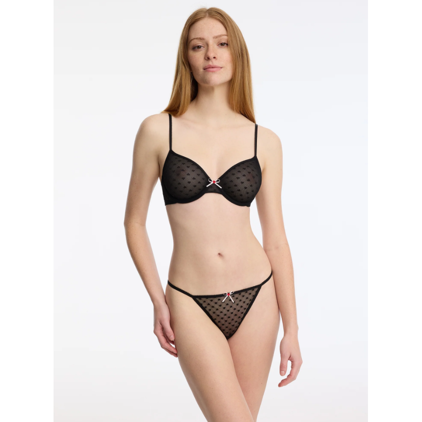 Heart Breaker Underwire Black-Skarlett Blue-1000 Palms