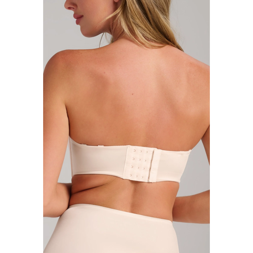 Champagne Smooth Satin Strapless Bustier-Siella-1000 Palms