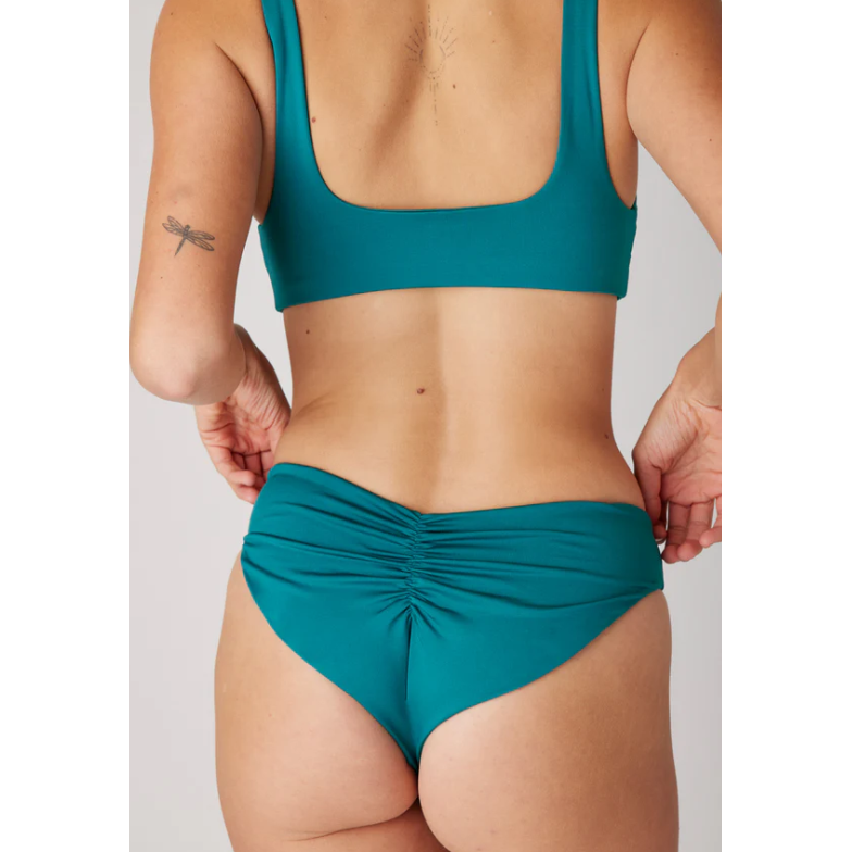 High Leg Scrunch Bottom Tidal Teal-Londre-1000 Palms