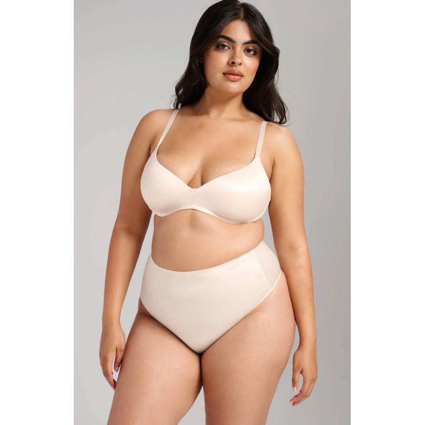 Champagne Smooth Satin Luxe Lift Bra-Siella-1000 Palms