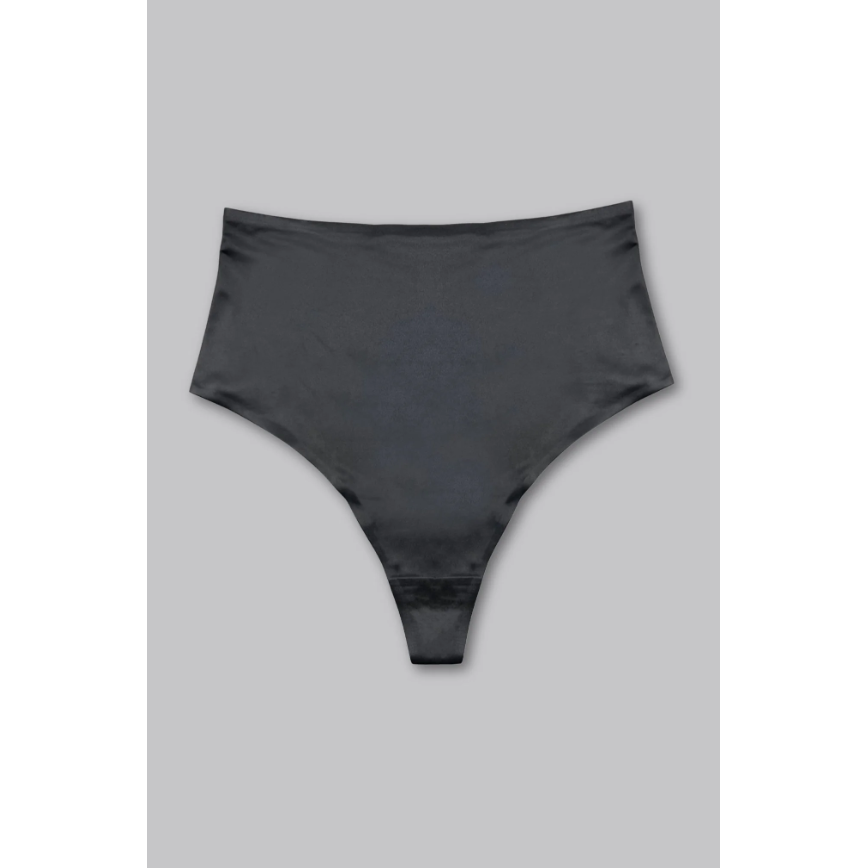 Black Smooth Satin Thong-Siella-1000 Palms