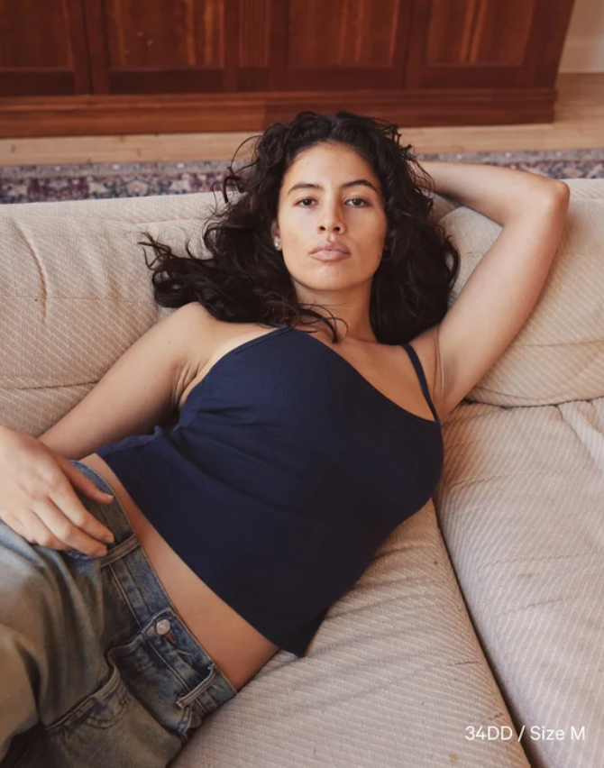 Ribbed Bra Top Navy