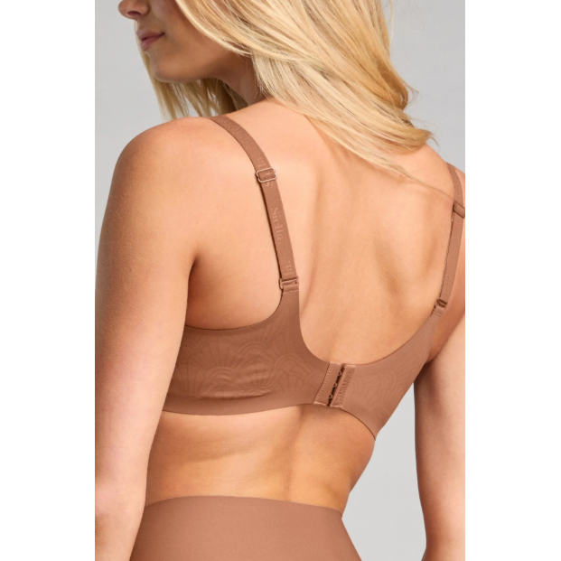 No Show V-Neck Bra-Siella-1000 Palms