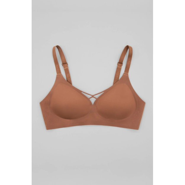 No Show V-Neck Bra-Siella-1000 Palms