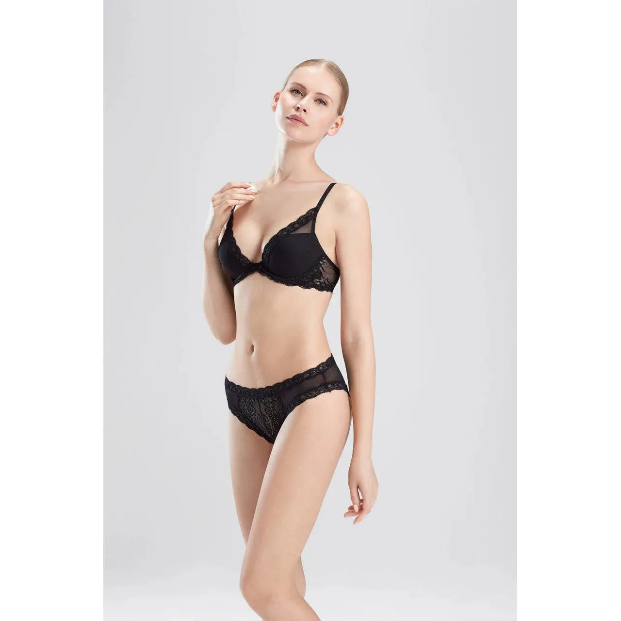 Feathers Plunge T-Shirt Bra-Natori-1000 Palms