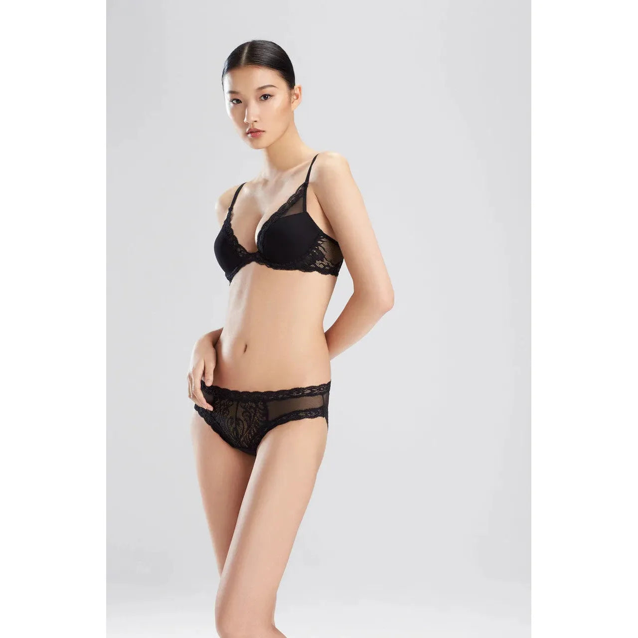 Feathers Plunge T-Shirt Bra-Natori-1000 Palms