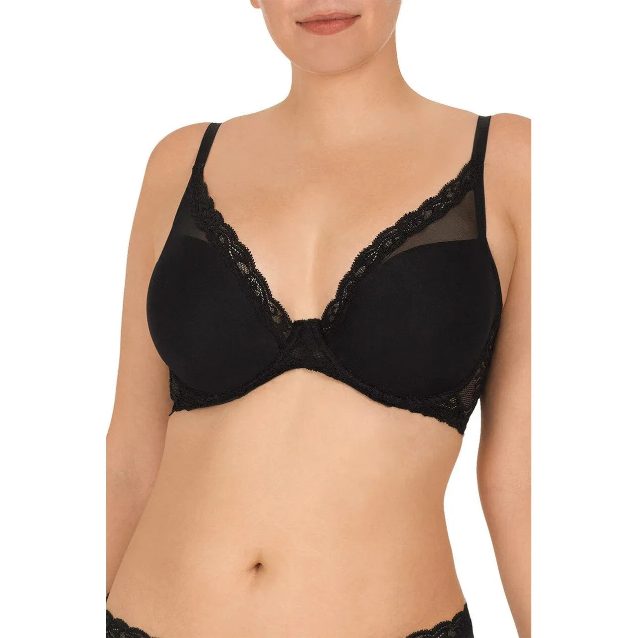 Feathers Plunge T-Shirt Bra-Natori-1000 Palms