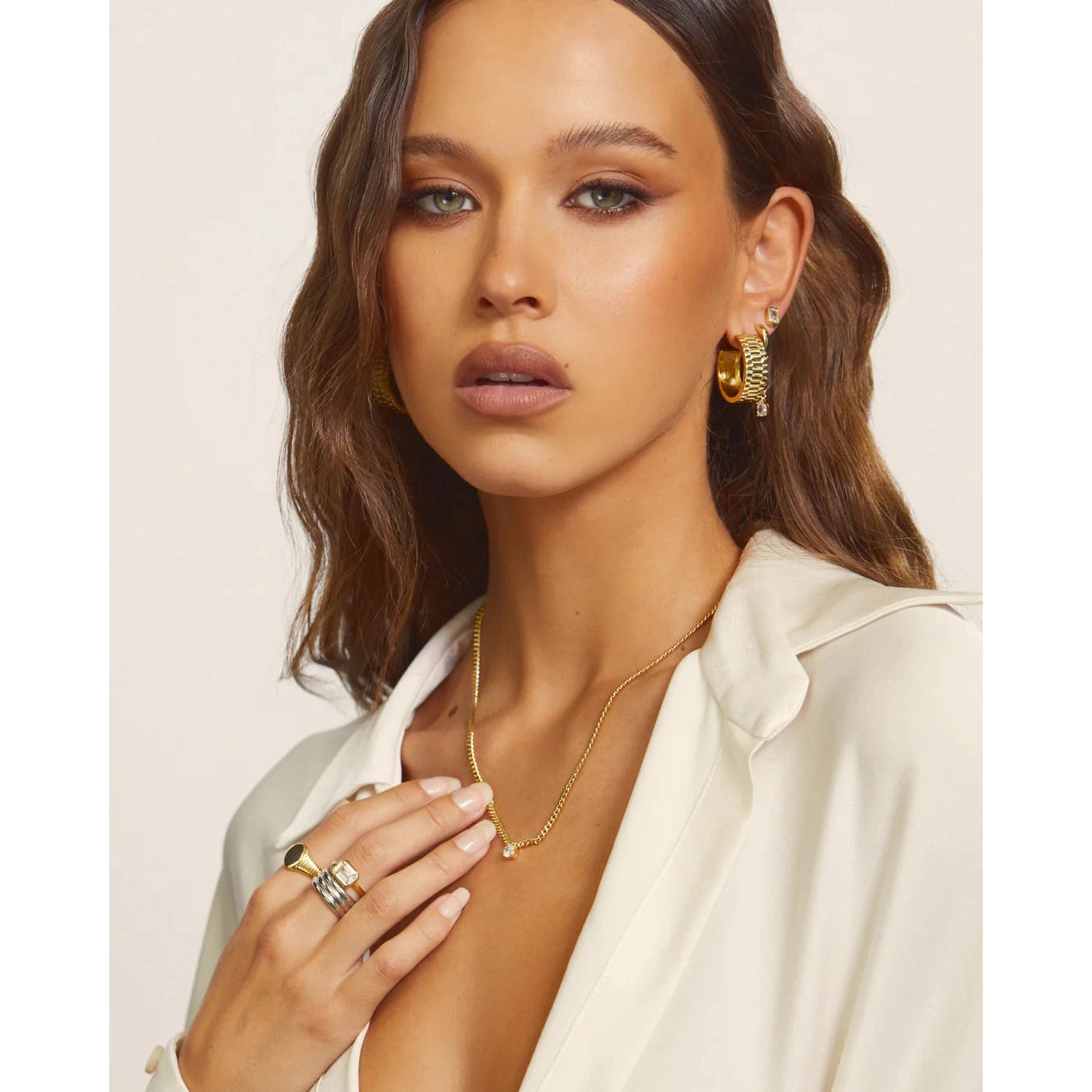 Bardot Stud Charm Necklace-Luv AJ-1000 Palms