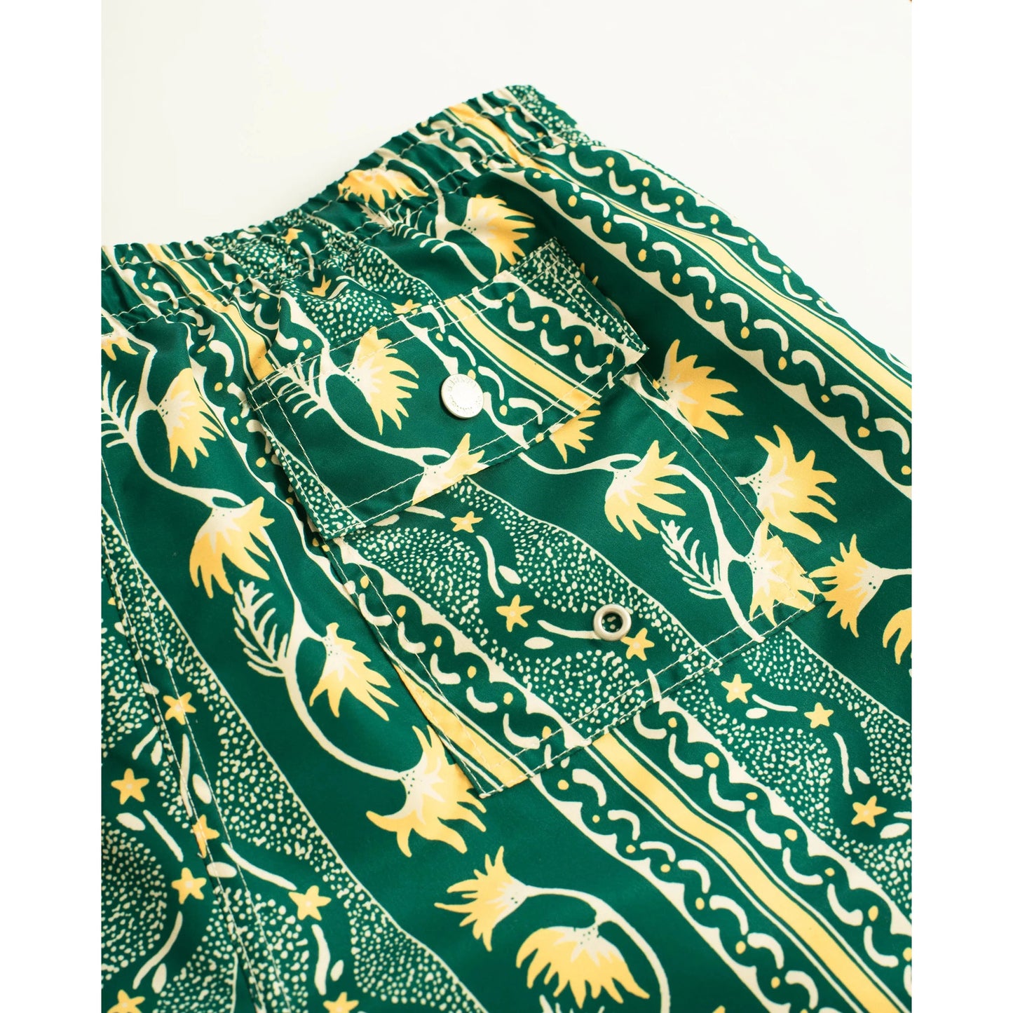 Botanical Stripe Swim Trunk-Bather-1000 Palms