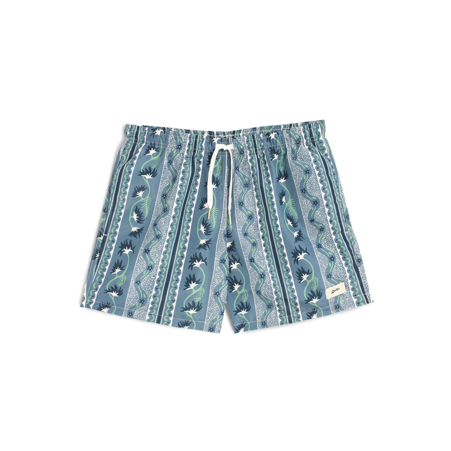 Botanical Stripe Swim Trunk-Bather-1000 Palms
