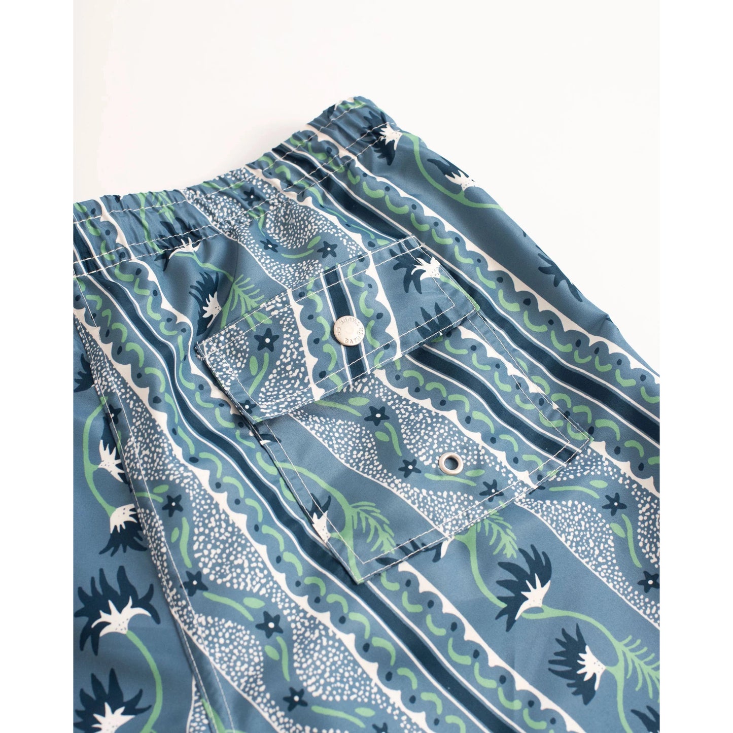 Botanical Stripe Swim Trunk-Bather-1000 Palms