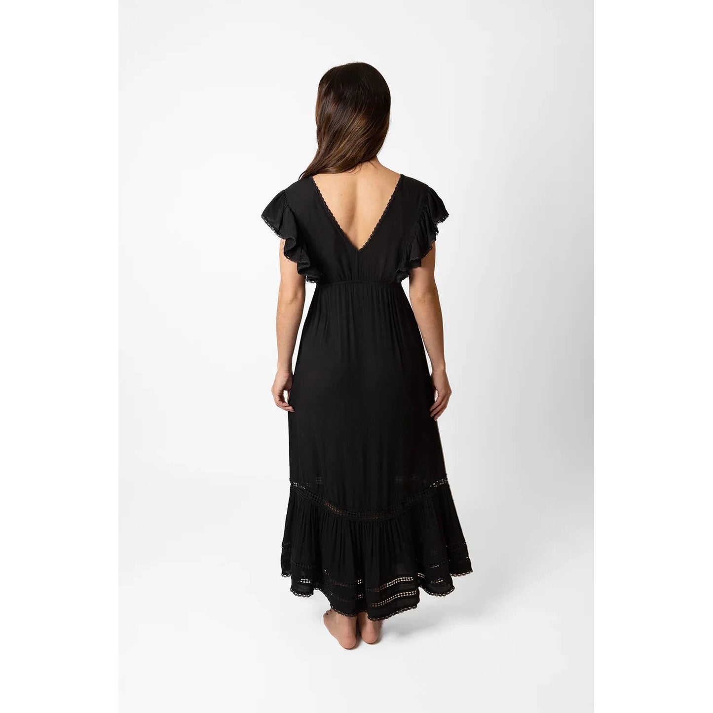 Miami Luxe Ruffle Sleeve Maxi-Koy-1000 Palms
