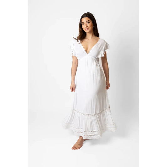 Miami Luxe Ruffle Sleeve Maxi-Koy-1000 Palms