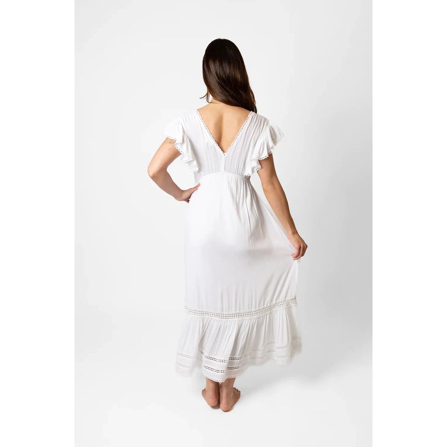 Miami Luxe Ruffle Sleeve Maxi-Koy-1000 Palms
