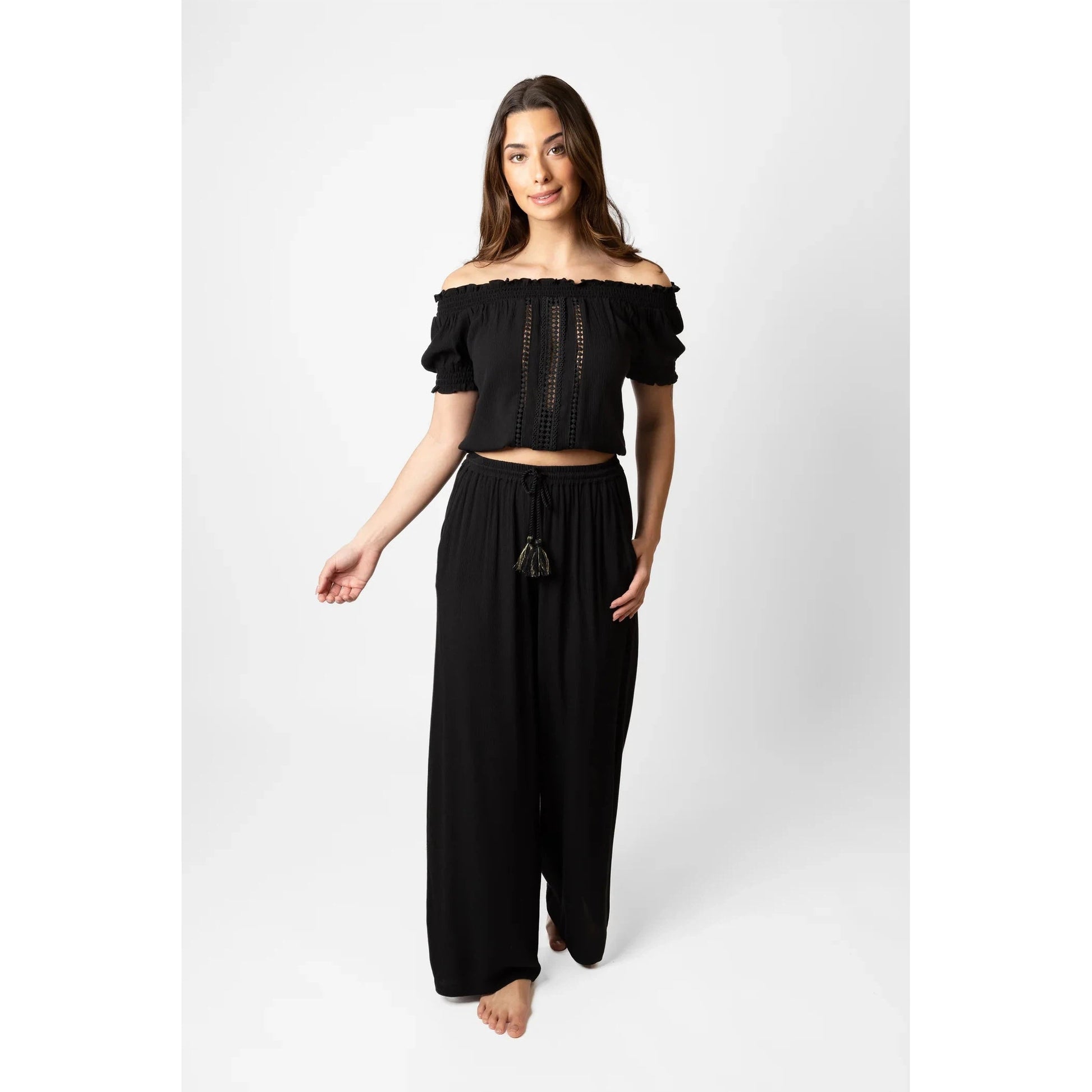 Miami Tie Front Pant-Koy-1000 Palms
