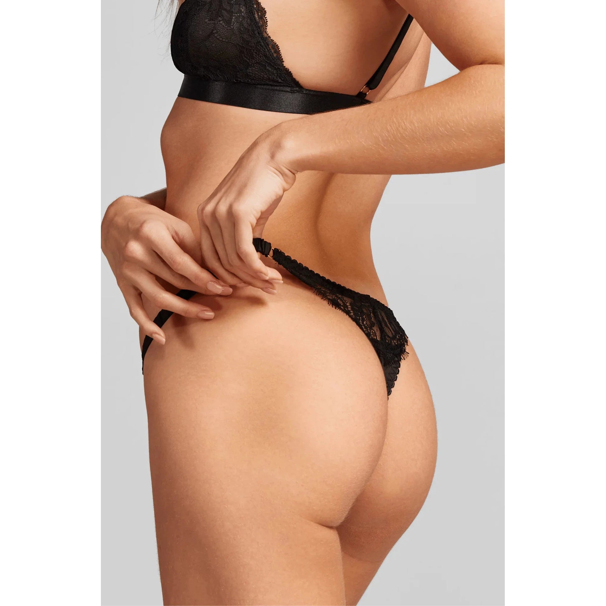 Satin Lace Thong-Siella-1000 Palms