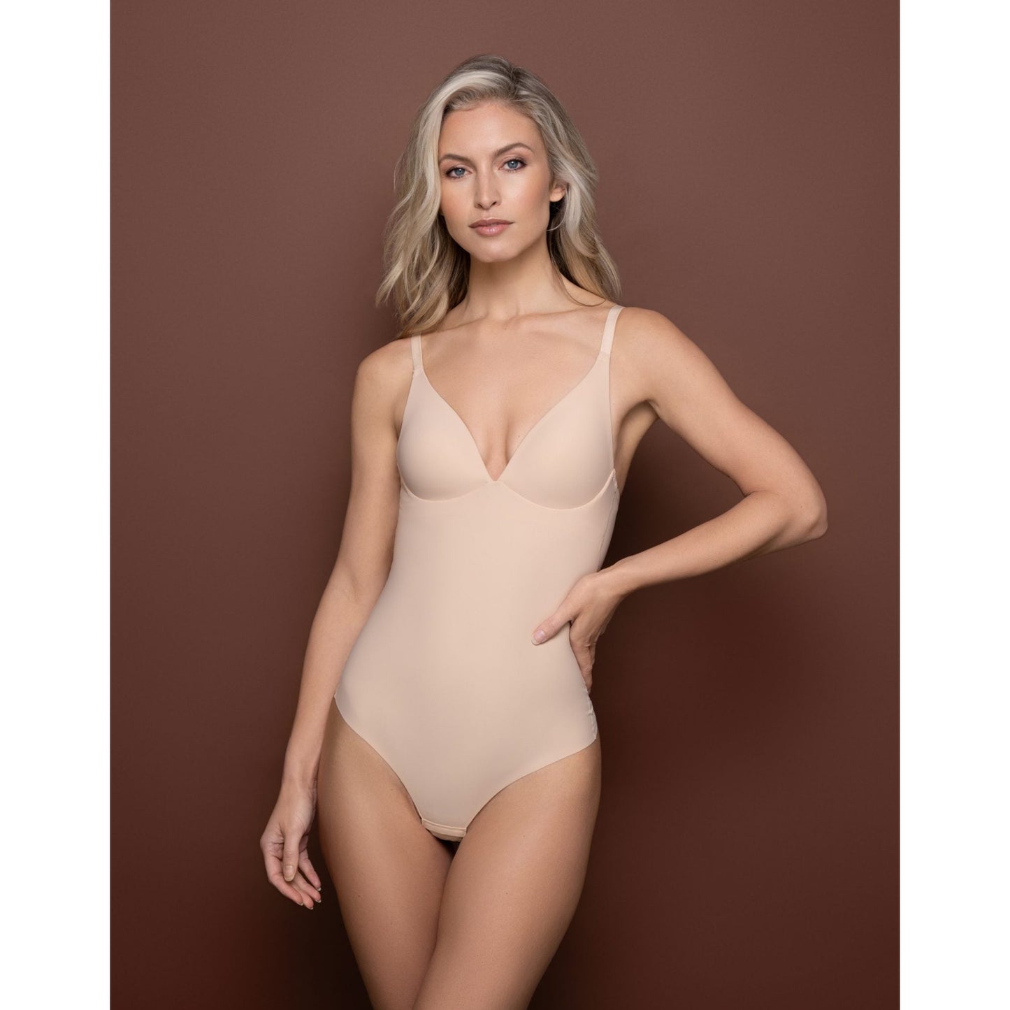Sculpting Wire Free Bodysuit-Bye Bra-1000 Palms