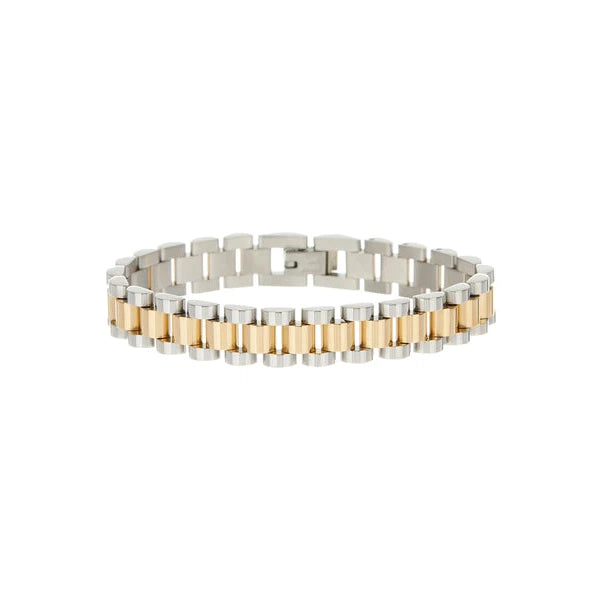 Two-Toned Timepiece Bracelet-Luv AJ-1000 Palms