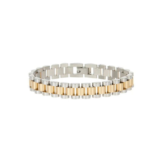 Two-Toned Timepiece Bracelet-Luv AJ-1000 Palms