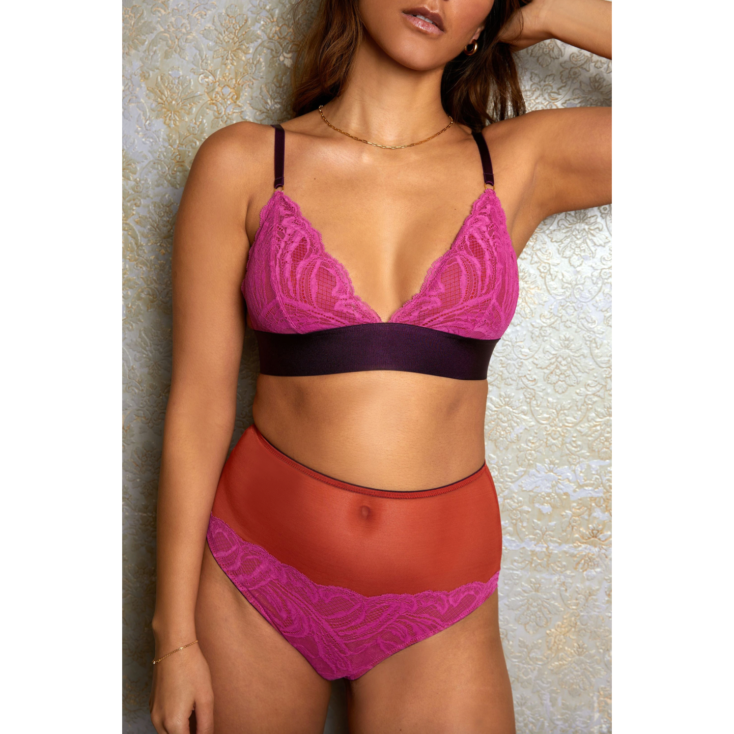 Alba Lace Triangle Bralette-Dora Larsen-1000 Palms