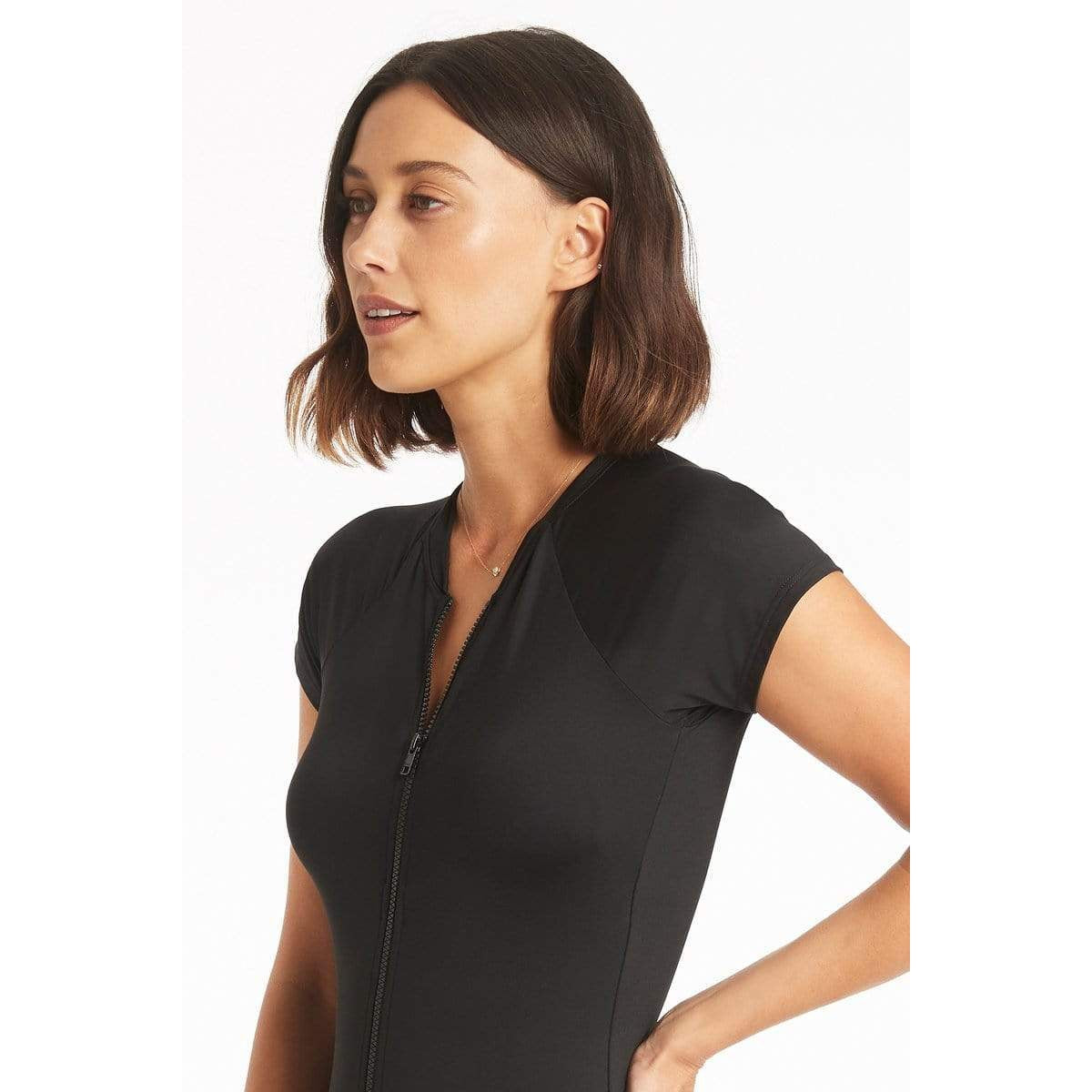 Essential Short Sleeved Boy Leg One Piece-Sealevel-1000 Palms