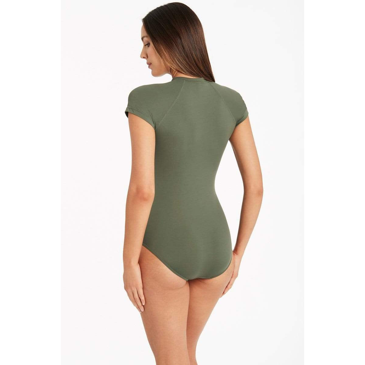 Essential Short Sleeved One Piece-Sealevel-1000 Palms