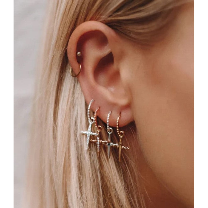 Mini Cross Hoops-Luv AJ-1000 Palms