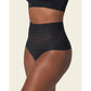 Slimming Lace Stripe High-Waisted Thong Panty-LEONISA-1000 Palms