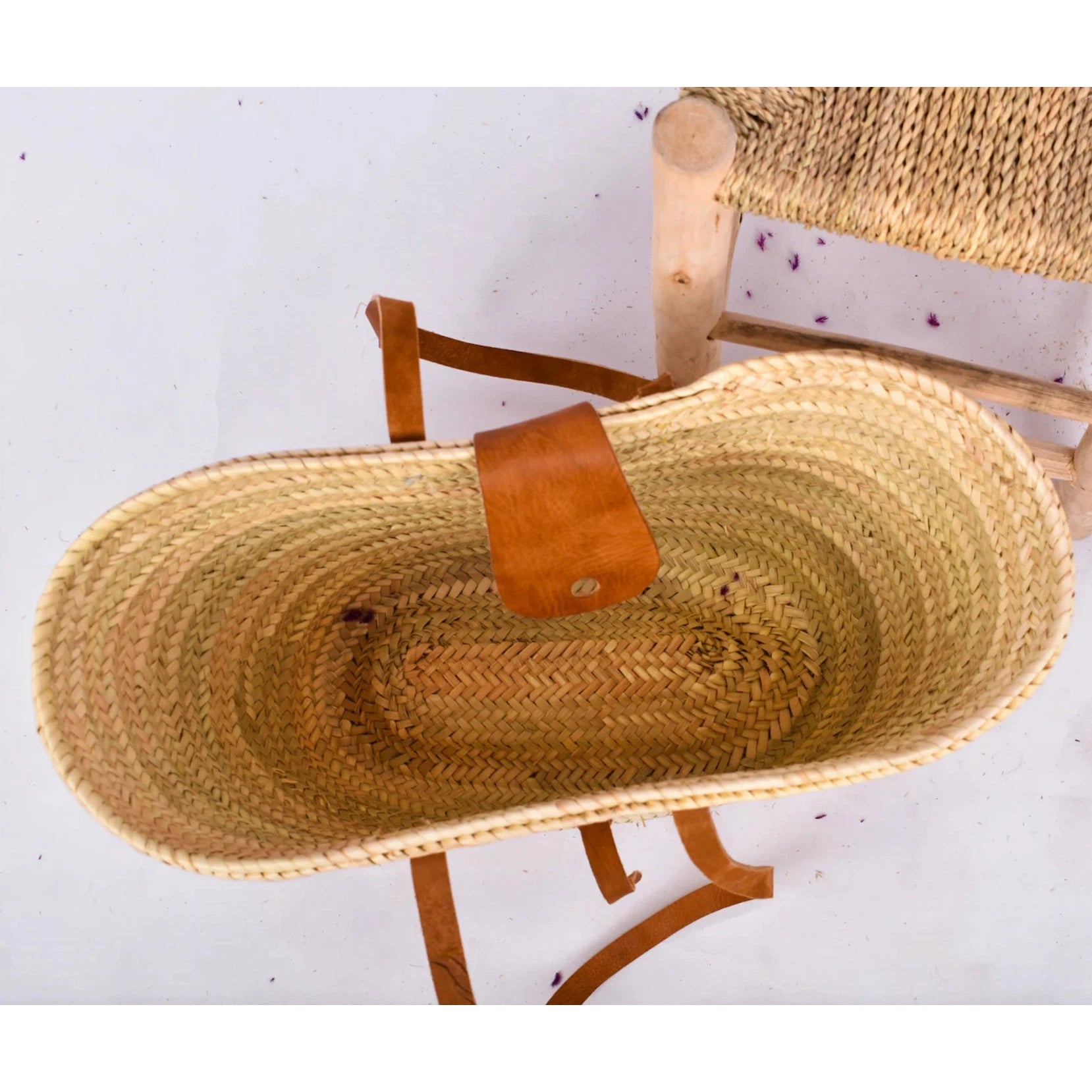 French Basket, Closure Strap-Pro Handmade-1000 Palms