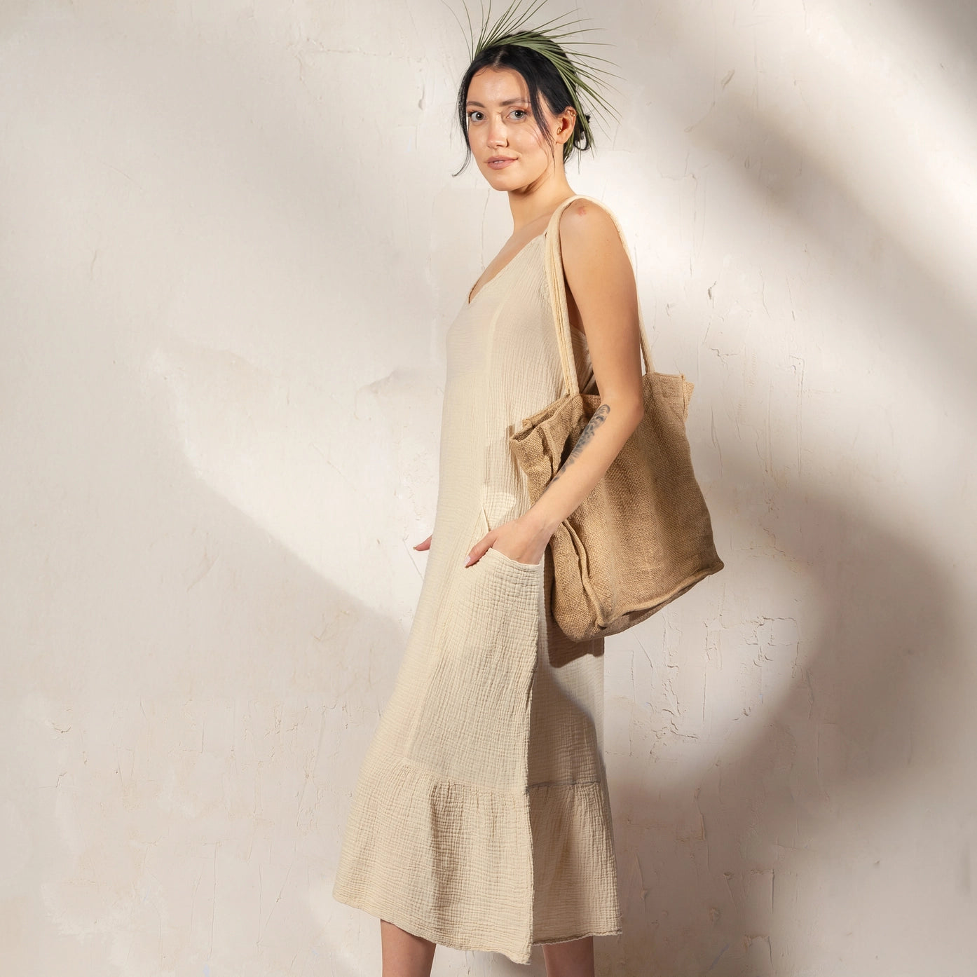 knee length dresses for ladies Double Gauze Tiered Cotton Midi Shirt Dress  Shoptiques