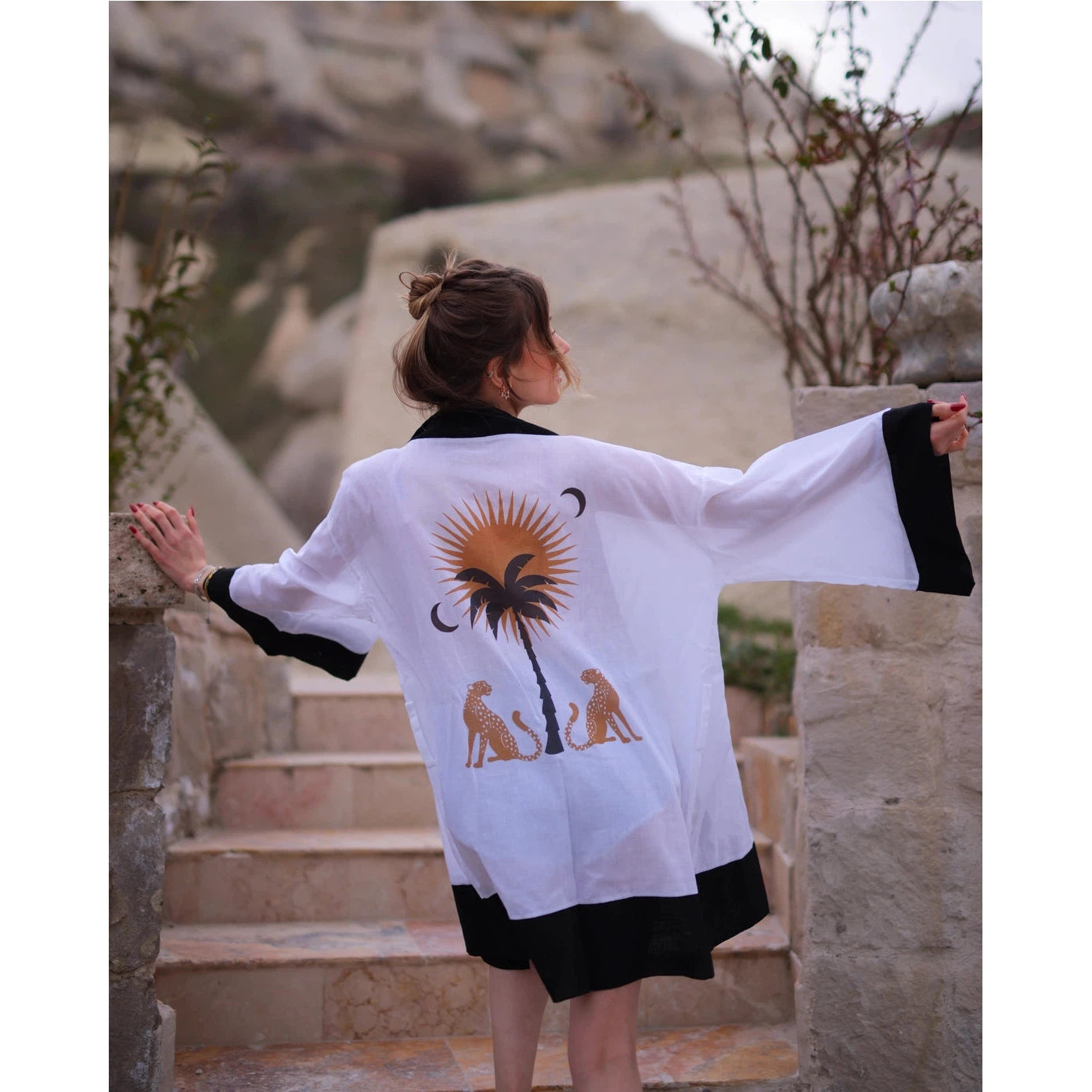 Organic Cotton Tiger Robe-Moa-1000 Palms