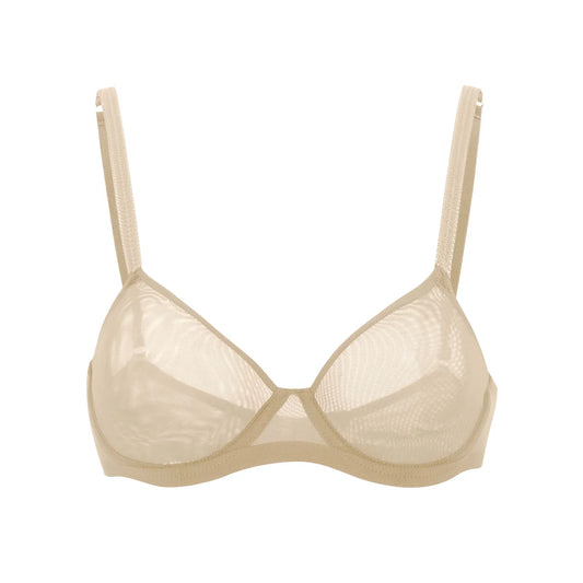 Sheer Molded Mesh Underwire Bra-Amour Cache-1000 Palms